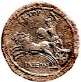 Гектор на боевой колеснице (медная монета)