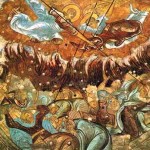 Гибель Содома и Гоморры. Фреска Троицкого собора 1662 г.