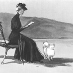 Иллюстрация к рассказу 'Дама с собачкой'.  Кукрыниксы. 1945- 46